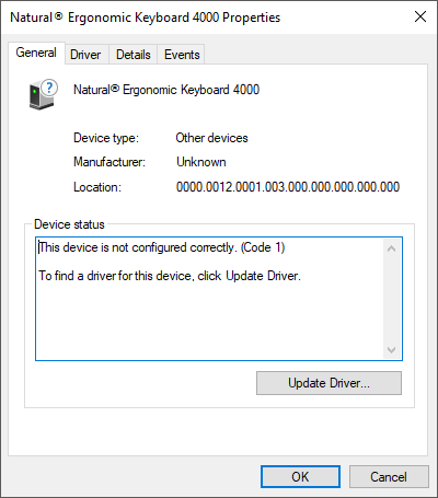 Microsoft Natural Ergonomic Keyboard 4000 Keyboard Does Not Work Microsoft Community