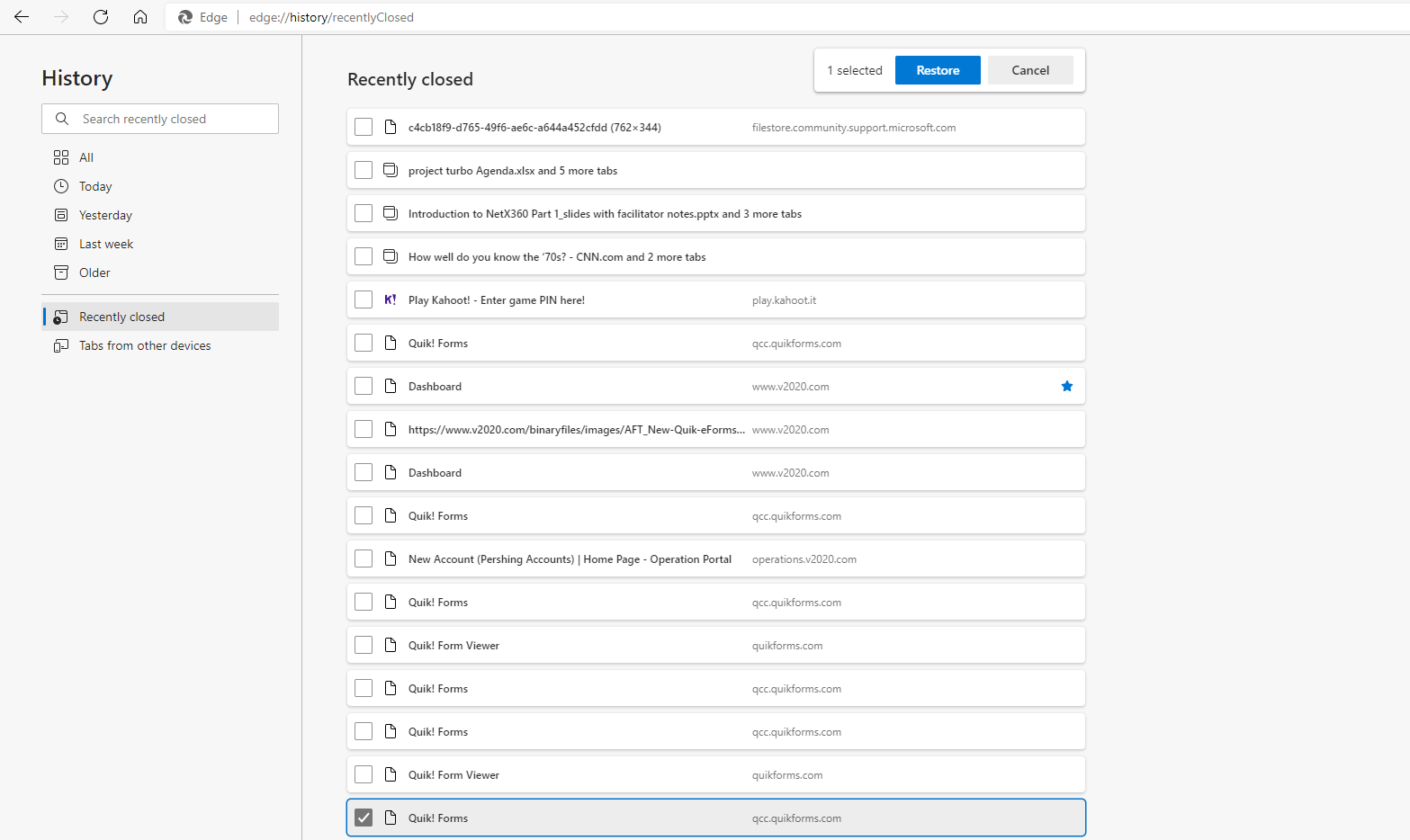 How do I clear the Recently closed history Microsoft Community