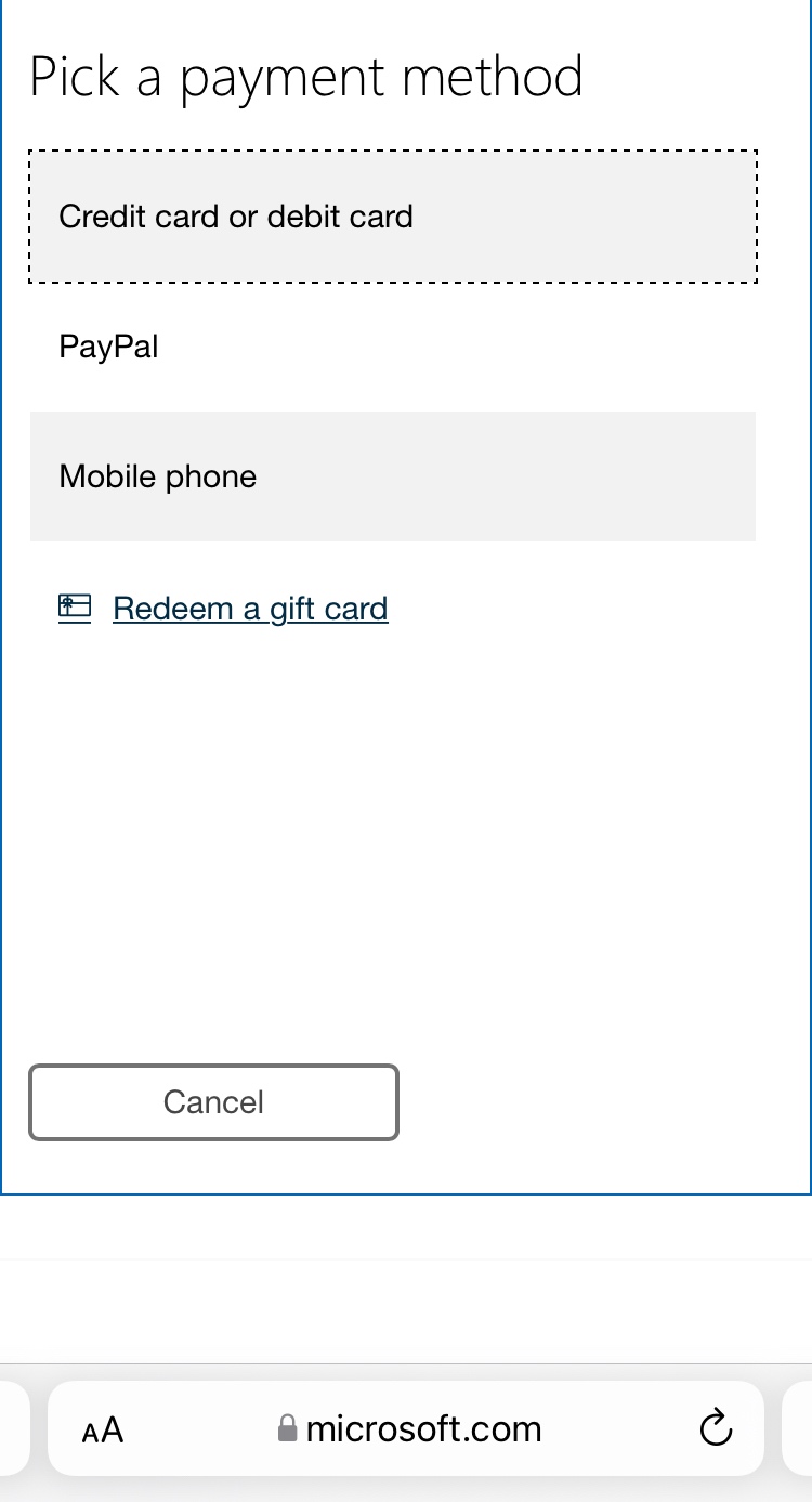 Microsoft gift clearance card paypal