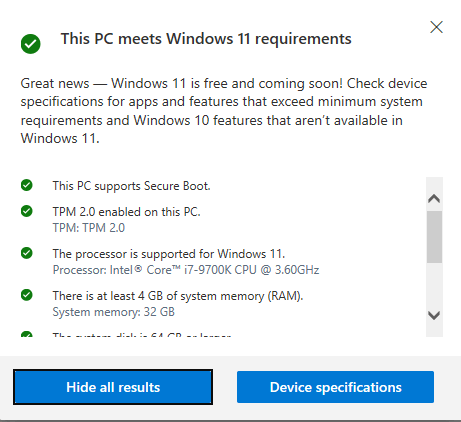 Sorry, we're having trouble determining if your PC can run Windows 11. -  Microsoft Community
