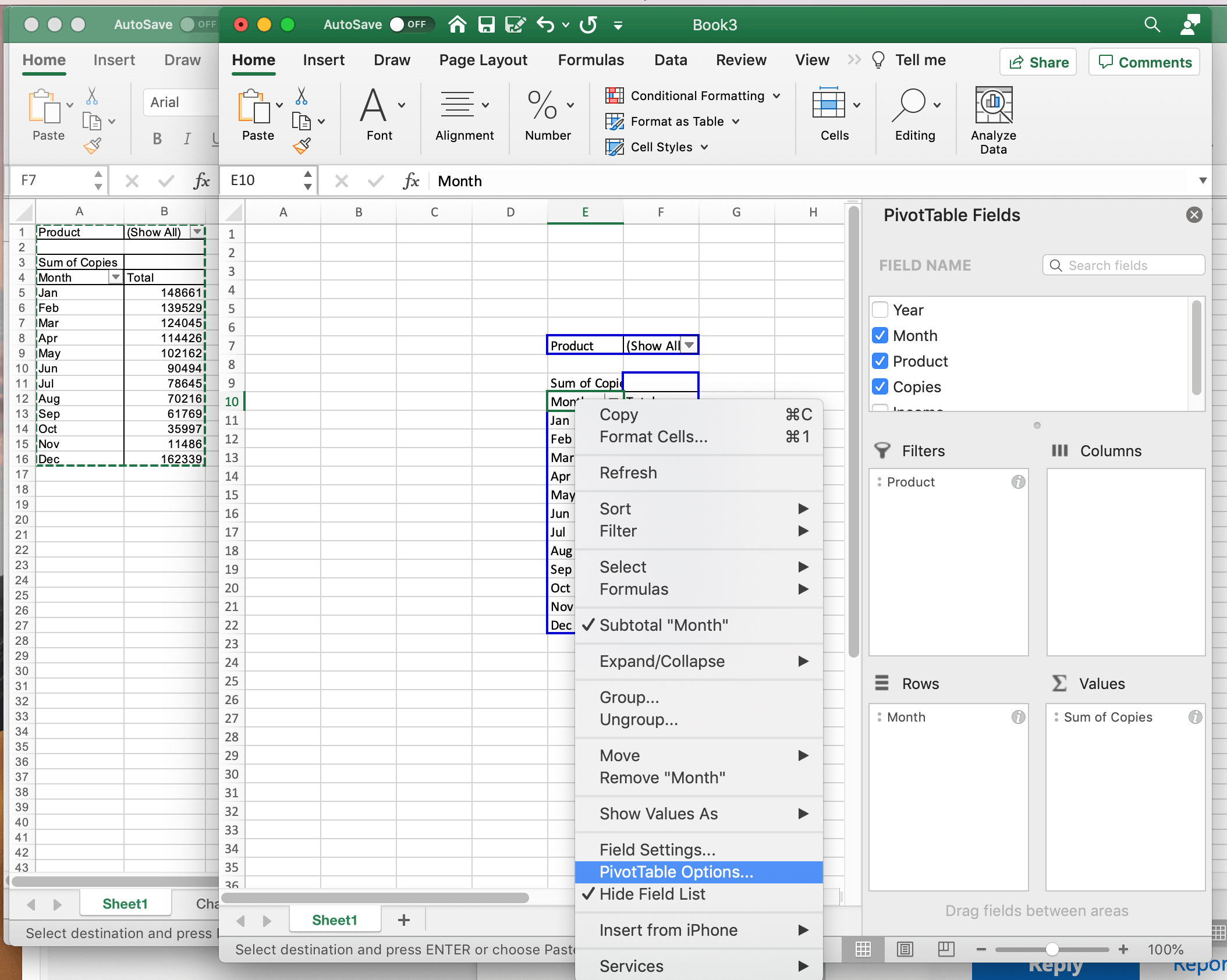 How To Copy Paste Pivot Table In Excel