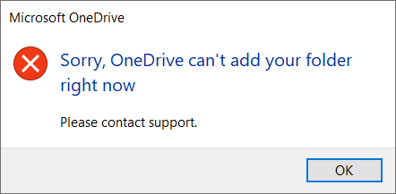 OneDrive Sync Problems - Sorry, OneDrive Can't Add Your Folder Right ...