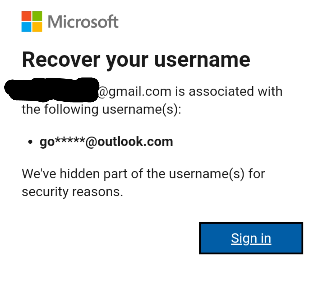 Can T Remember My Email Address Microsoft Community