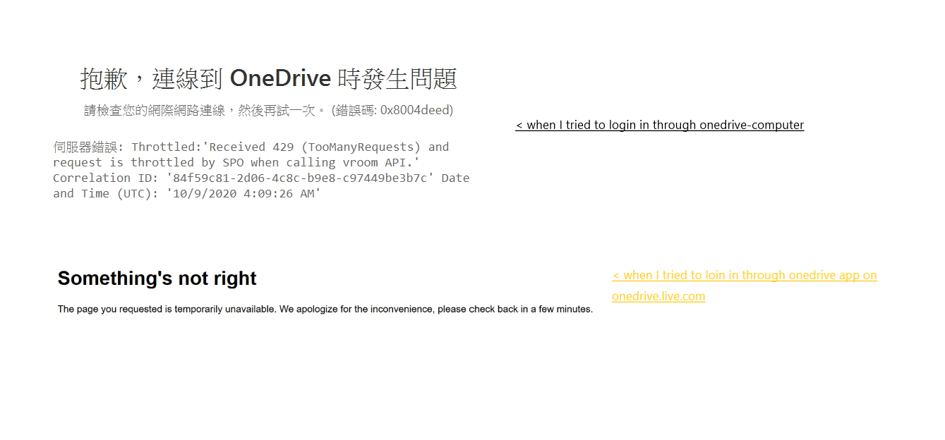 OneDrive Login Failed (error Code: 0x8004deed) - Microsoft Community