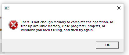 How to solve Not enough memory error