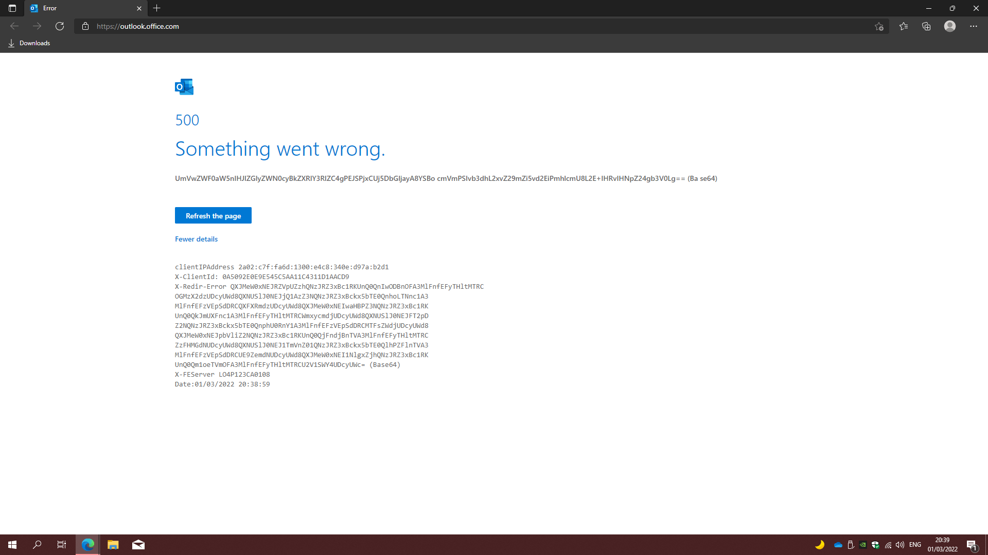 Work Or School Email Error Code 500 - Microsoft Community