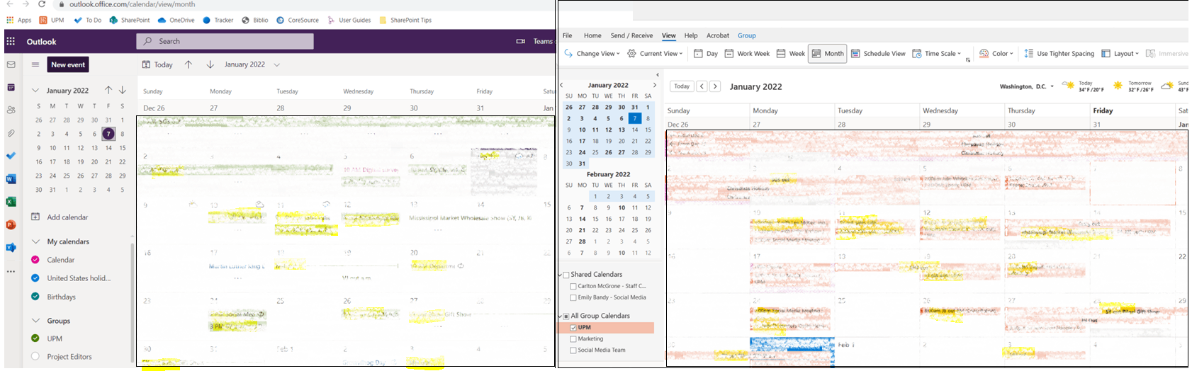 Outlook Calendar issue Not all events showing on group calendar