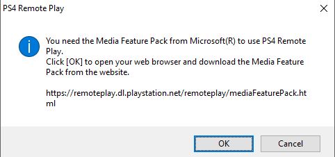 extremidades álbum de recortes Treinta Unable to install Media Feature Pack required for PS4 remote Play -  Microsoft Community