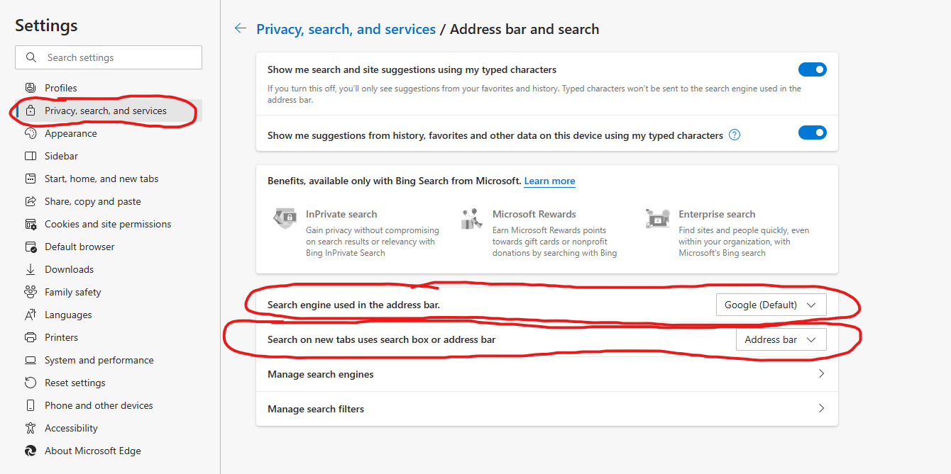 How do you change default search engine in Microsoft Edge Version 