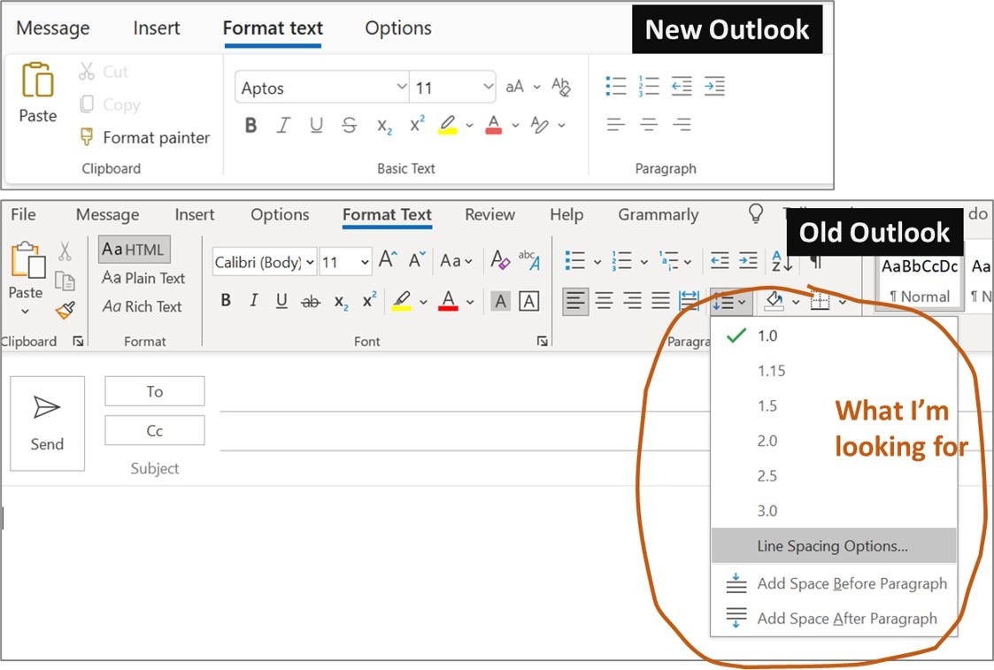How to adjust line spacing in the new Outlook - Microsoft Community