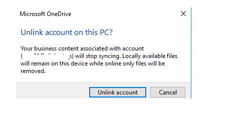 Sign out from One Drive in Windows 10 - how to - Microsoft Community