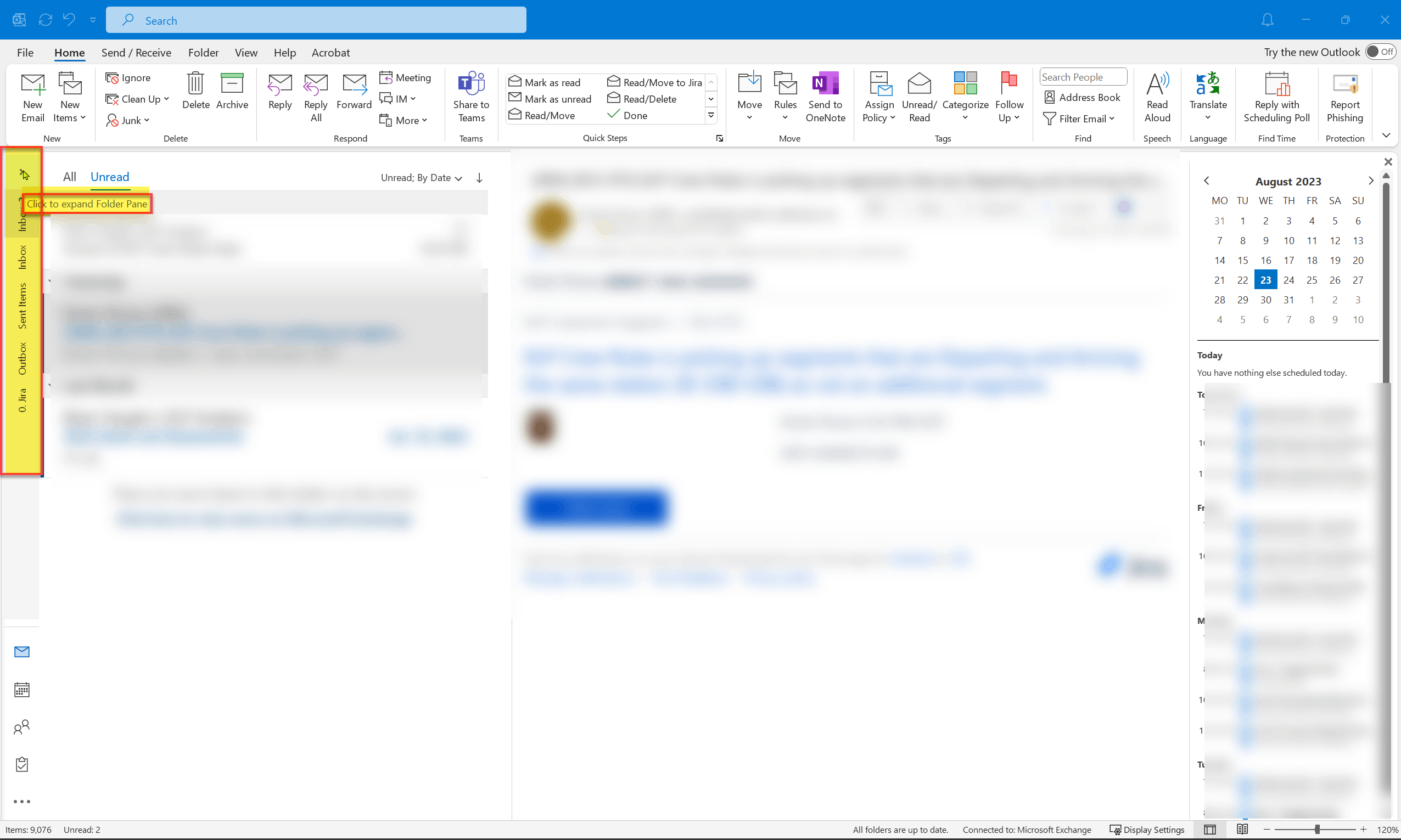 New Outlook pin the favorites using Click to expand folder pane - Microsoft  Community