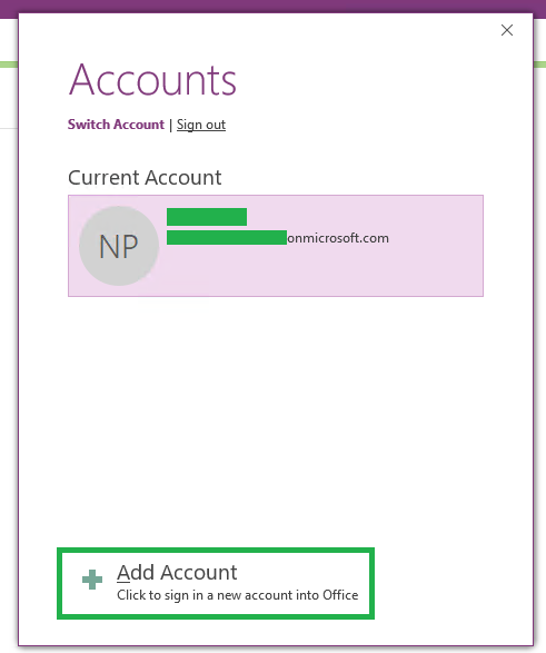 Two onenote accounts