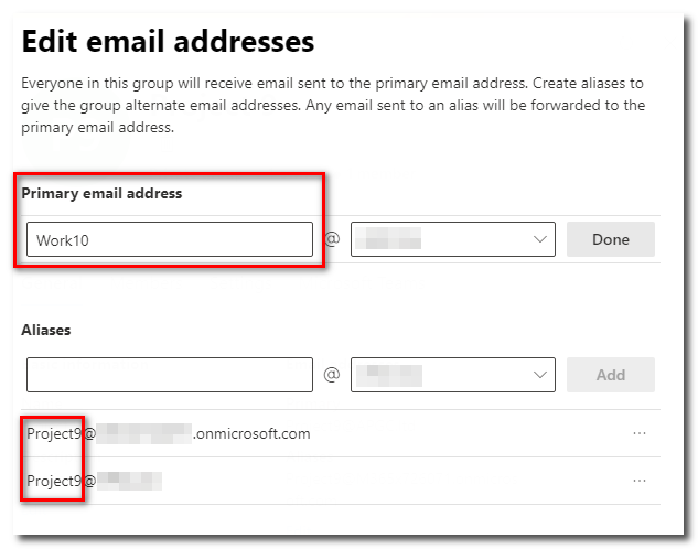 how to change outlook group email address