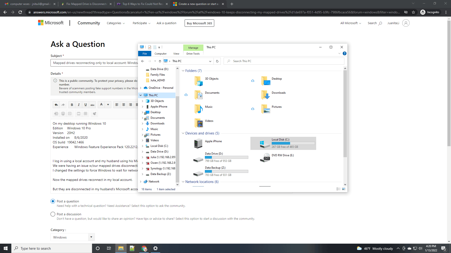 Mapped Drives Reconnecting Only To Local Account Windows 10   77c83630 D08f 46b9 A496 D9d21bcb60ea