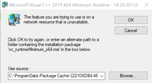 Microsoft Visual C 19 X64 Minimum Runtime 14 29 Microsoft Community