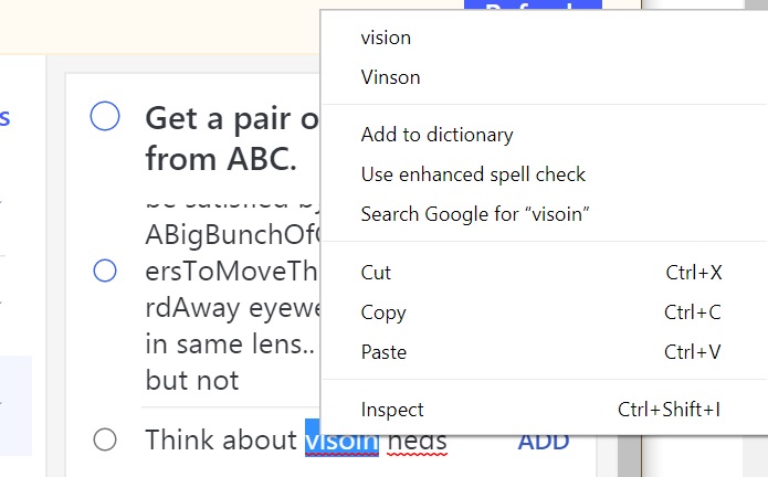 Spellcheck menu suddenly appears when clicking on a misspelled word · Issue  #2876 · MicrosoftEdge/WebView2Feedback · GitHub