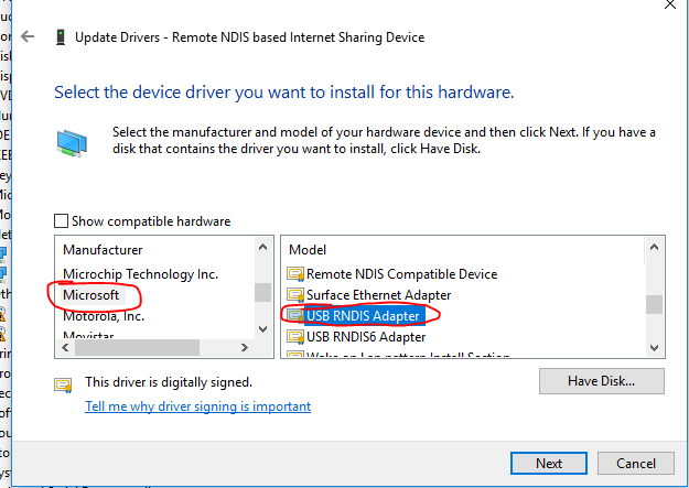 Windows 10 Remote Ndis Driver