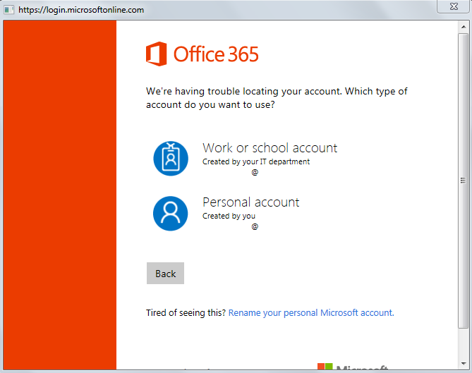 O365 Logon: personal and work account with the same e-mailaddress -  Microsoft Community