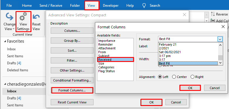How to change the date format of message received on outlook microsoft community