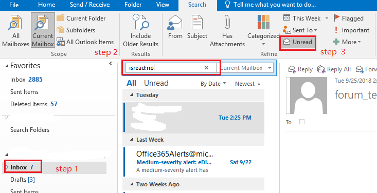 I can't find unread messages! - Microsoft Community