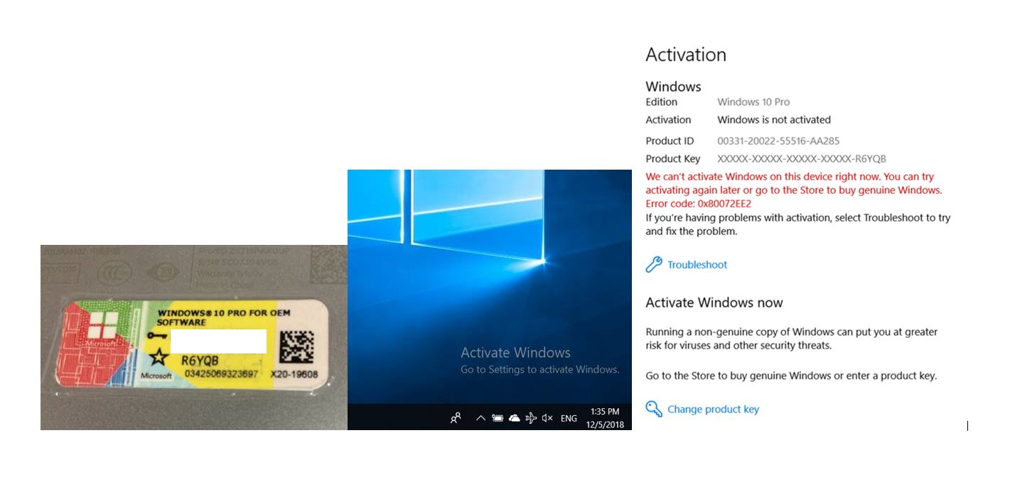 Windows 10 Activation Error With Code 0xee2 Microsoft Community