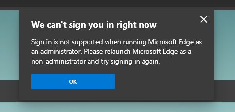 New Edge It Doesn T Let Me Sign In With My Outlook Account Microsoft Community