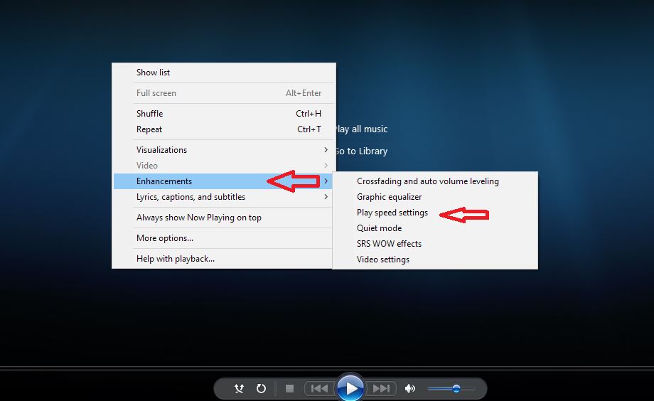 how to change playback speed in Windows Media Player - Microsoft Community