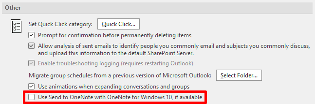 Disable &ldquo;Send to OneNote&rdquo; in Outlook 365 - Microsoft Community