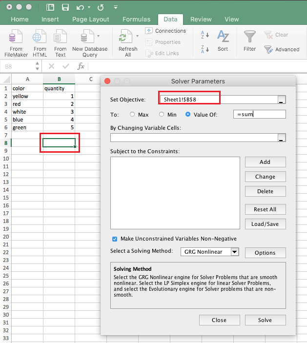 how to get solver on excel for mac