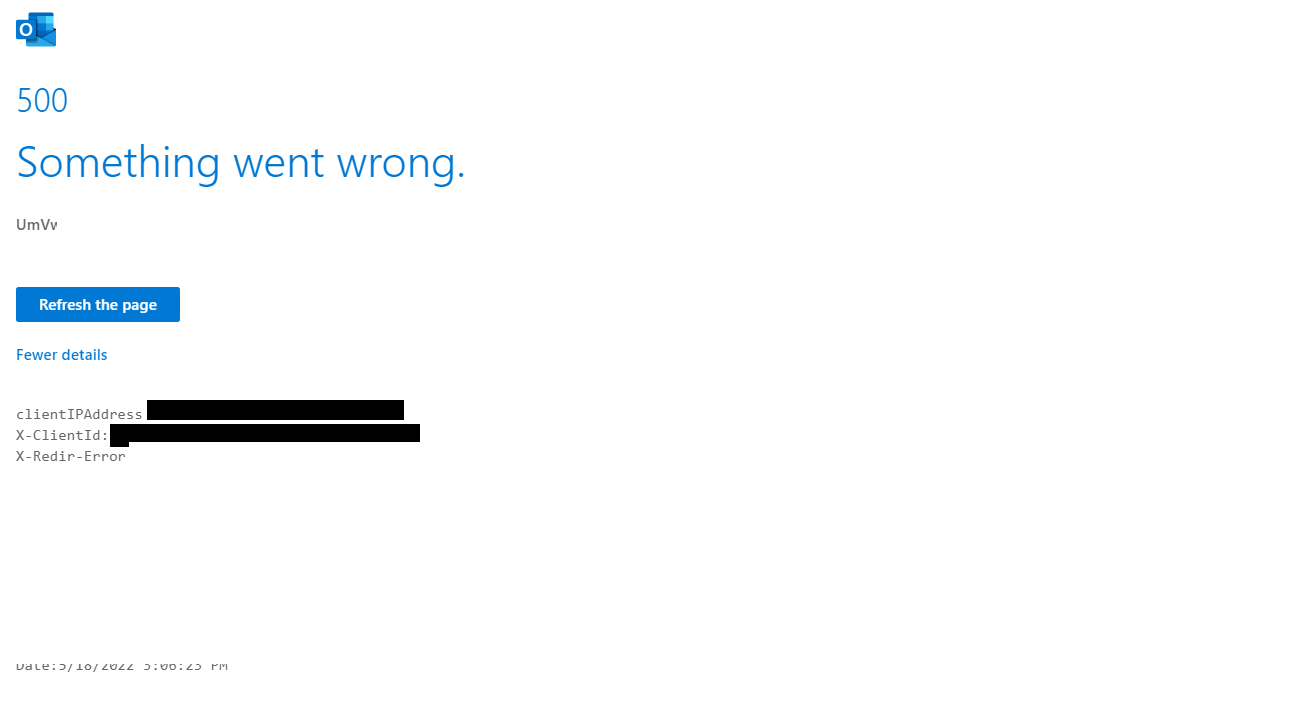 Microsoft Bookings - Cannot Access Page - Error Code: 500 "something ...