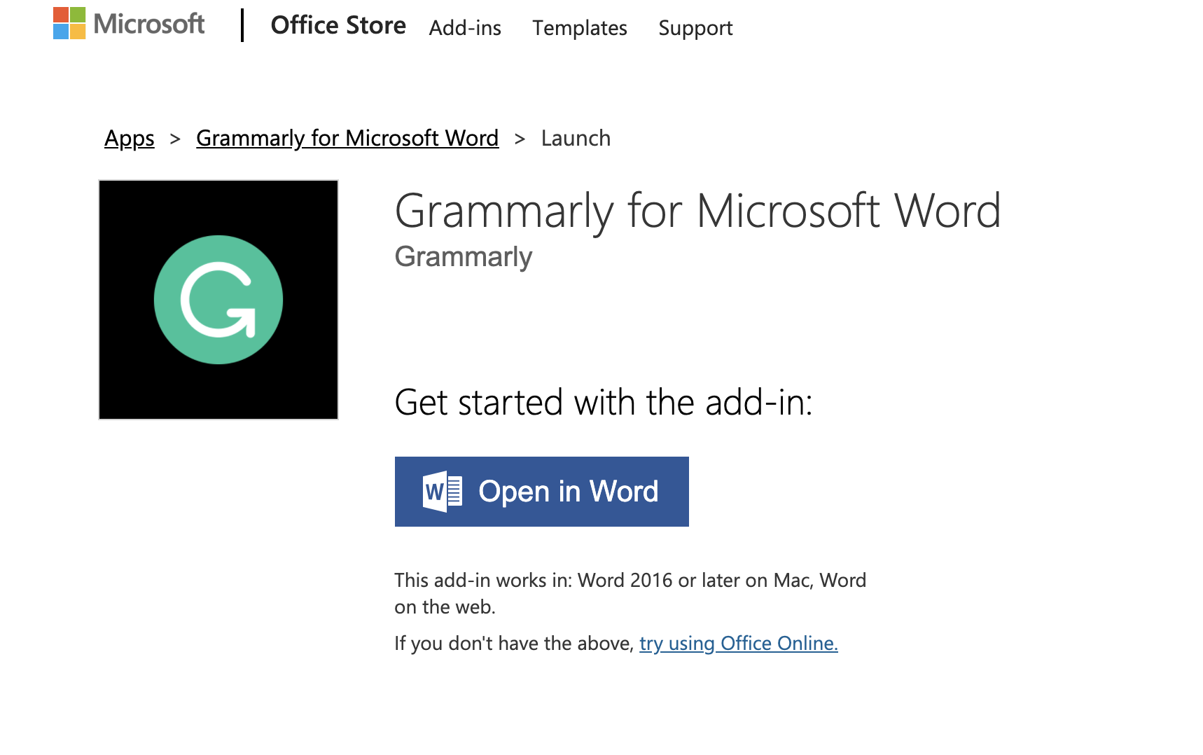 add-in Grammarly doesnt appear on My Add-ins in Word on Mac - Microsoft  Community