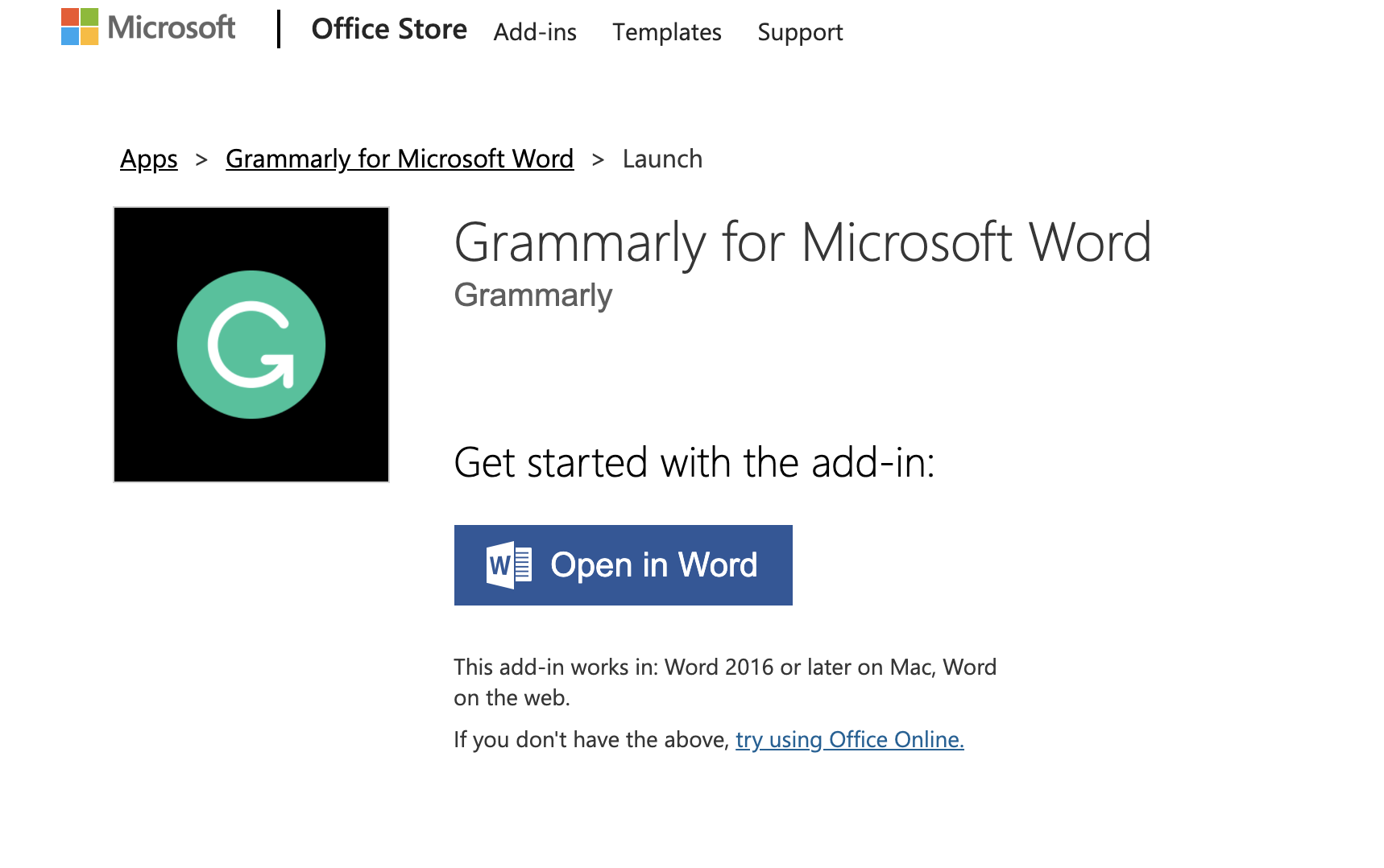 Grammarly for Microsoft Office