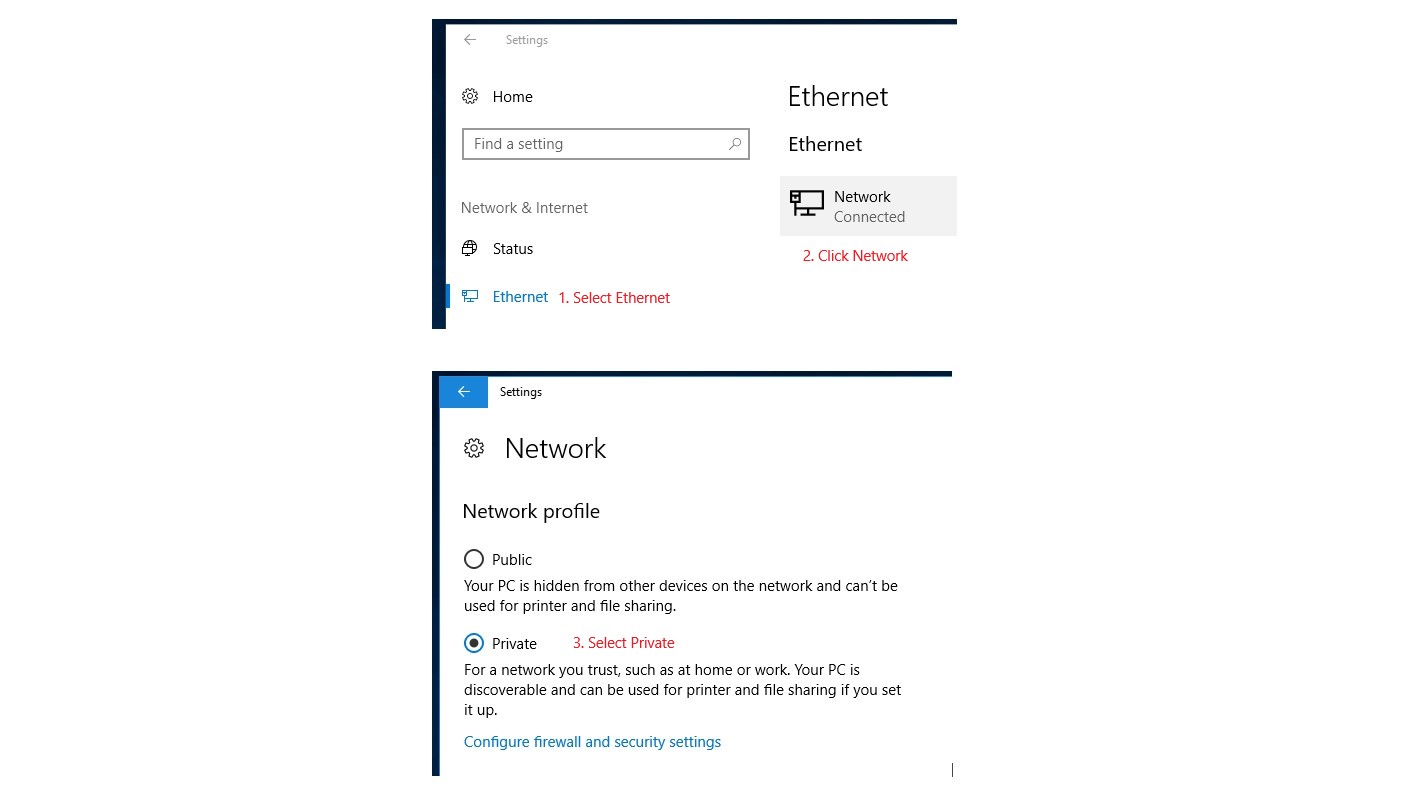 network profile public or private