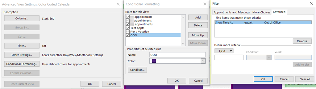 Background Color for Out of Office all-day event setting- Outlook 2016 -  Microsoft Community