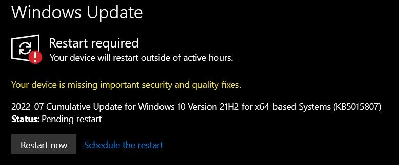 2022-07 Cumulative Update For Windows 10 Version 21H2 For X64-based ...