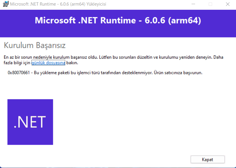 Net runtime 6.0 25