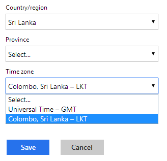 undervandsbåd omvendt Michelangelo Incorrect Time Zone - Colombo, Sri Lanka (LKT) - Microsoft Community