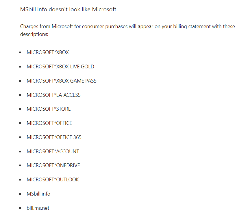 Microsoft store xbox msbill