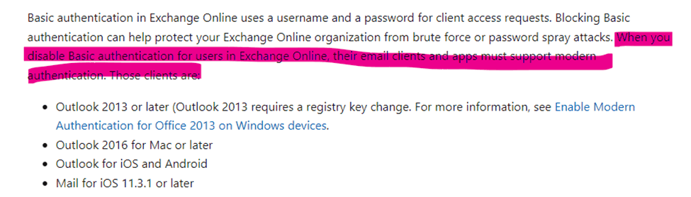 Deprecation Of Basic Auth In Exchange Online - Microsoft Community