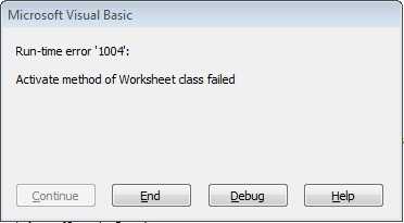 Excel 2013 Using Activate Method In Vba Code Not Working Microsoft Munity