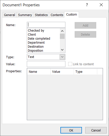 Advanced Document Properties: The Comments property in the Normal ...