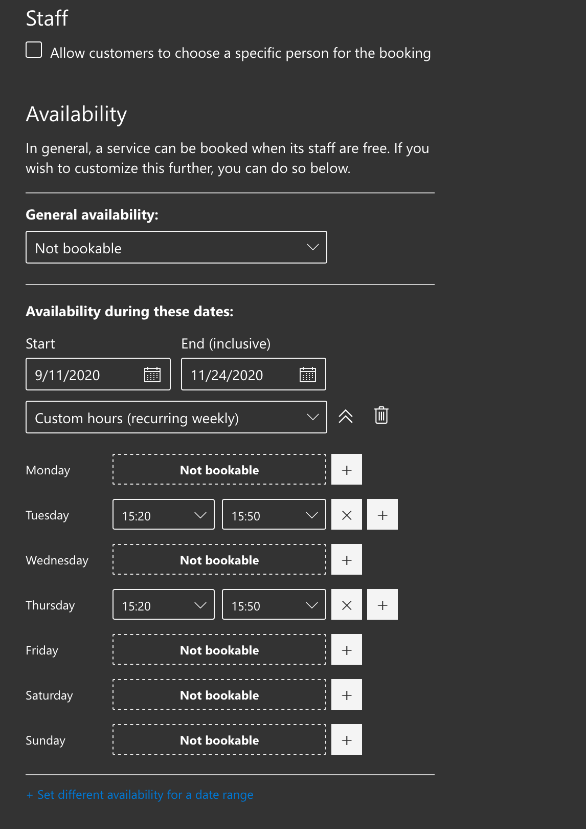 Microsoft Bookings Can T Book Service On The Same Day Microsoft Community