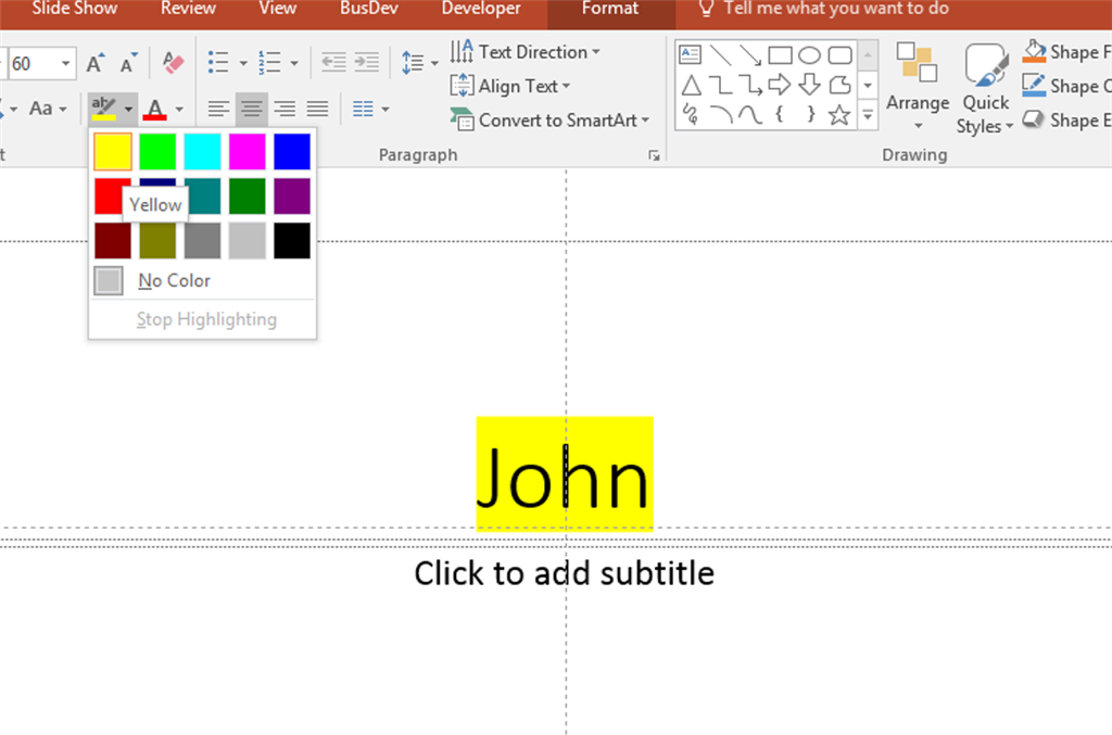 How do I change the *TEXT* background color in a PowerPoint - Microsoft  Community
