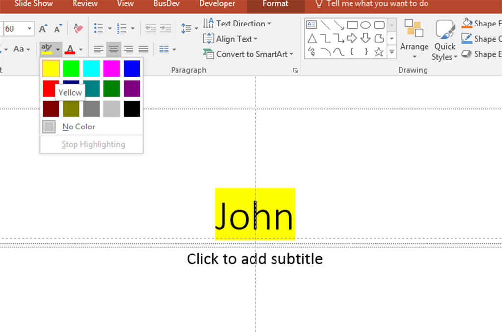 How Do I Change The TEXT Background Color In A PowerPoint Microsoft 