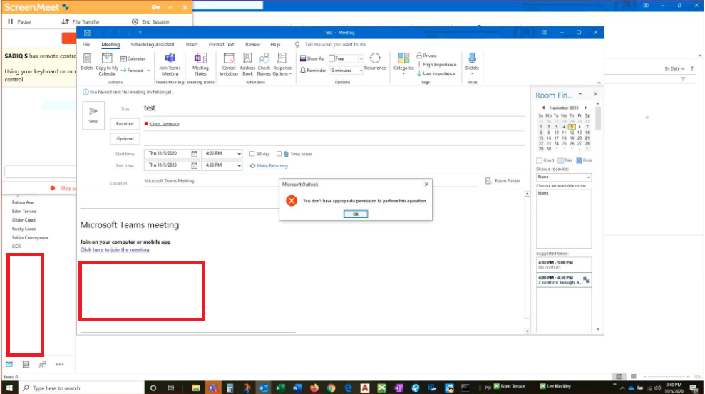 Unable To Send Meeting Invite Getting Error :you Don’t Have - Microsoft ...