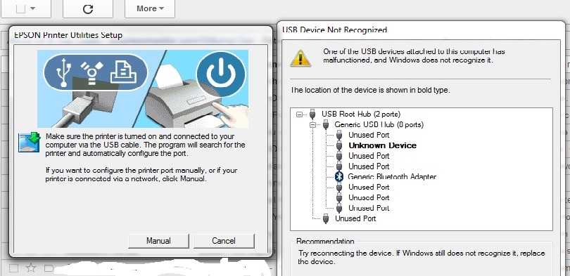 Usb Device Not Recognized Unable To Install Printer Microsoft Community