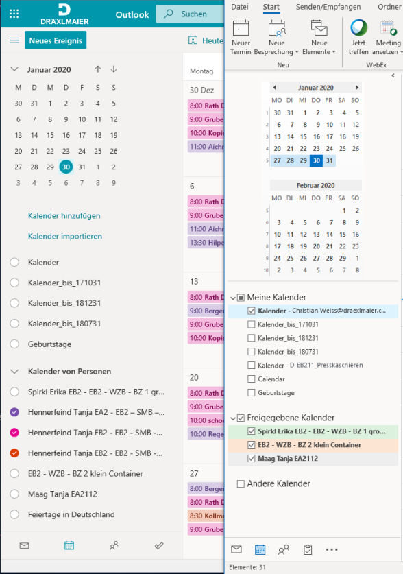 Microsoft 365 Shared Calendar