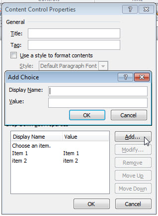 Using Drop.down box in Word - Microsoft Community