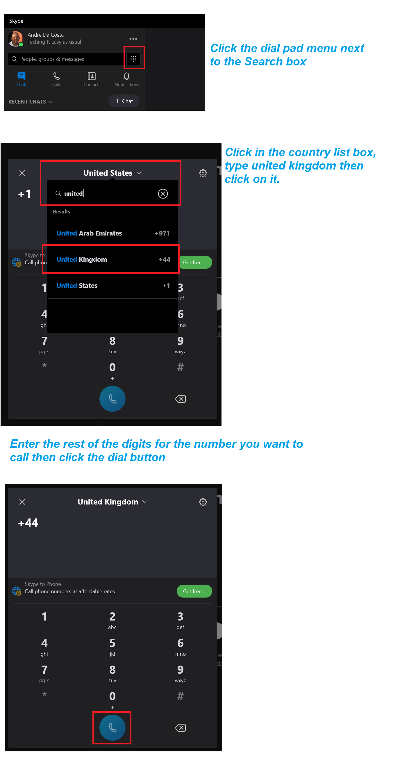 skype call to landline not working